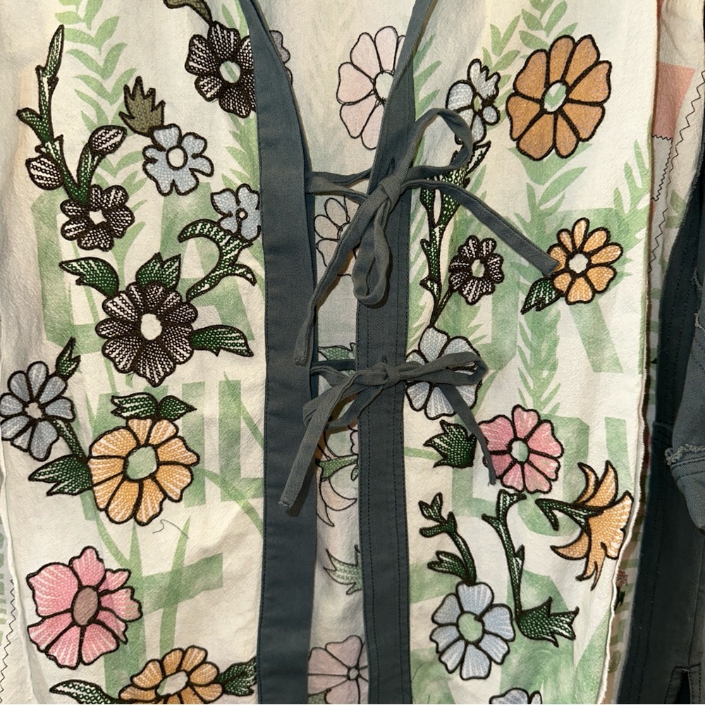 Free People Floral Embroidered Top - Green and Blue - Picture 5 of 7